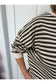Oversized Stripe LS Knit Top W/Contrasting Rib