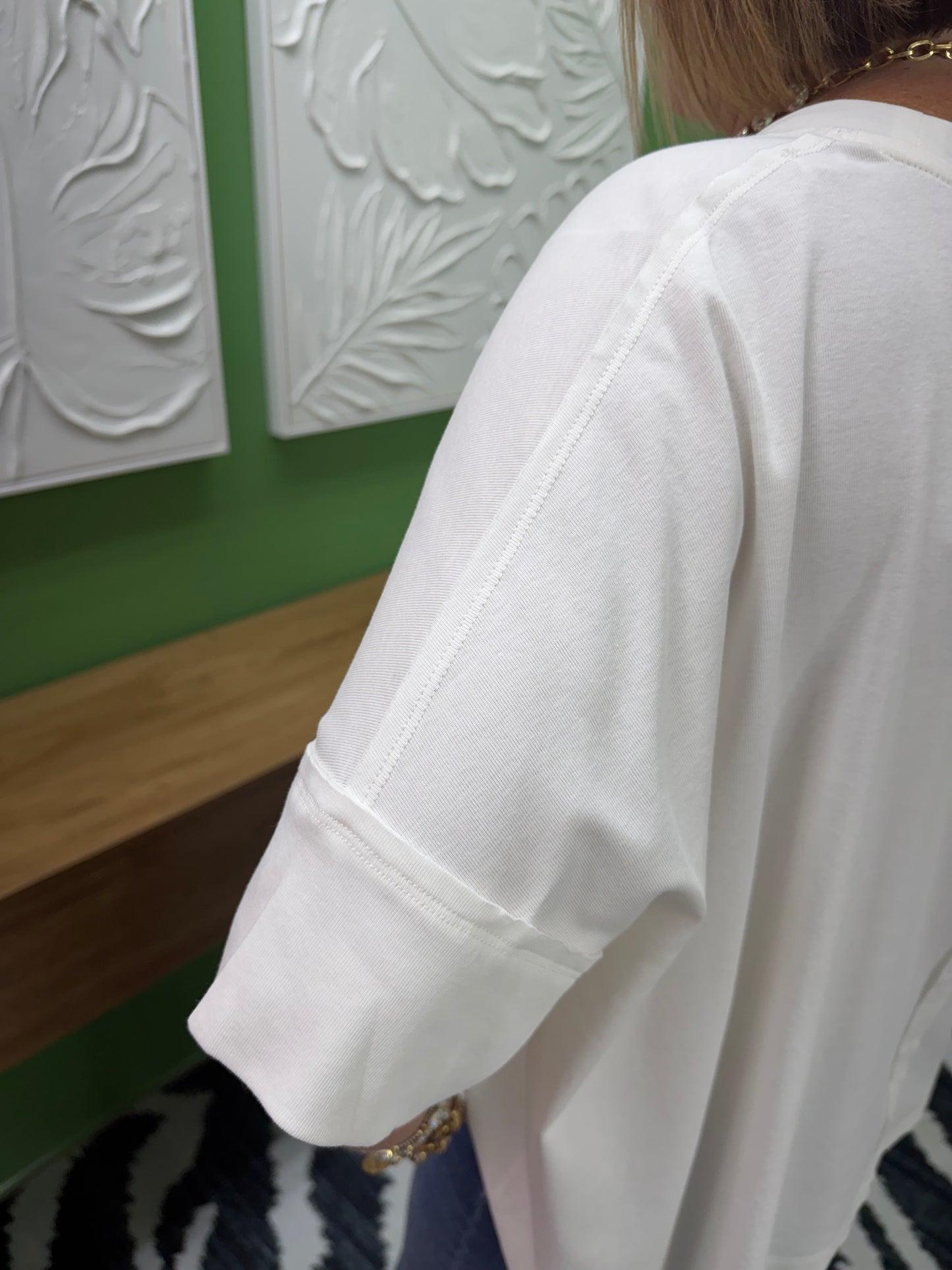 Cammie Oversized Pullover Round Neck Band Short Sleeve