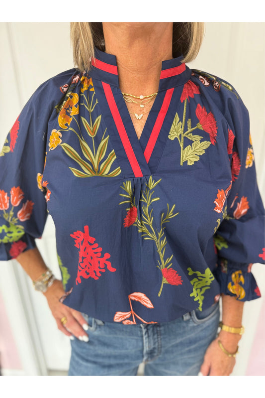 Carolina Midnight Floral Blouse