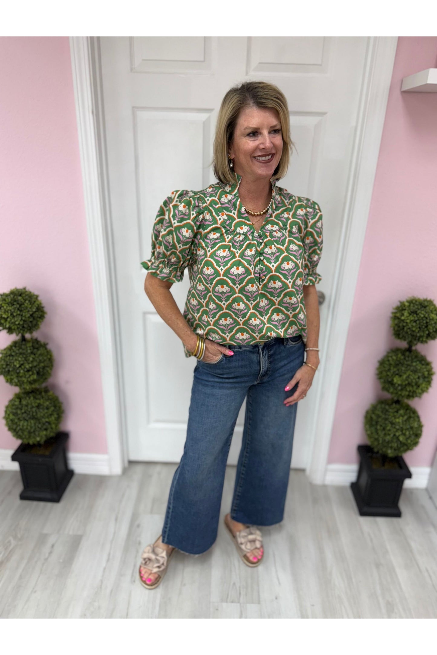 Oopsie Daisy Vneck Blouse