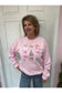 Santa With Pink Bows Sweatshirt