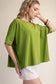 Cammie Oversized Pullover Round Neck Band Short Sleeve