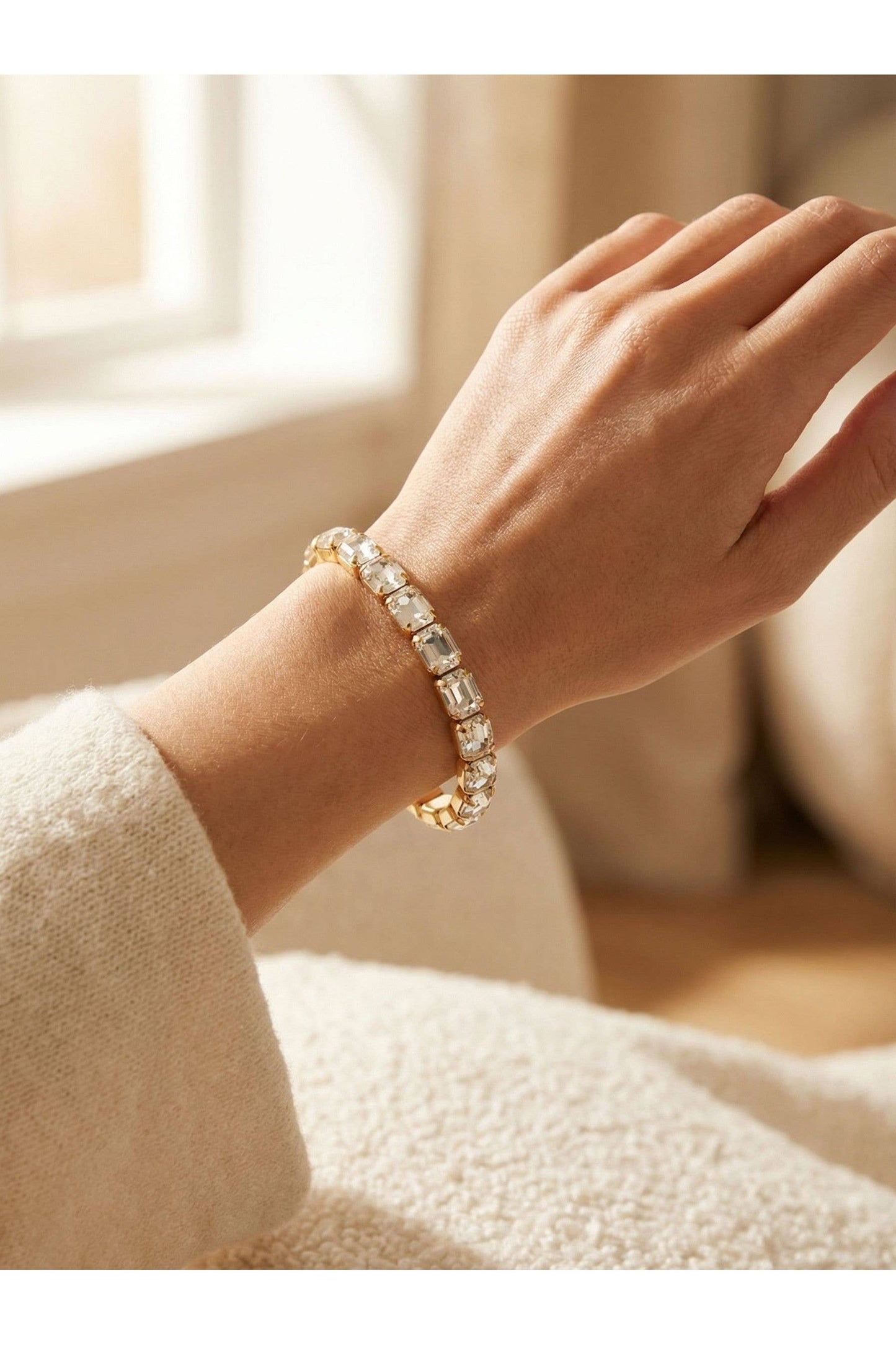 7 Inch Easton Emerald Cut Stretch Bracelet