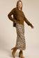 Satin Long Panel Leopard Skirt