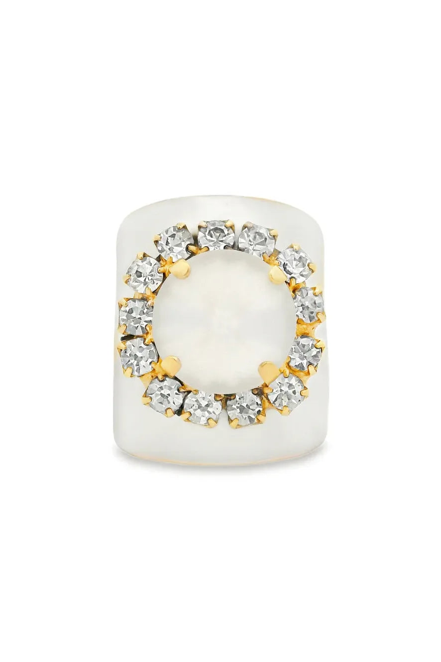 P2 Tova Jacci Ring Enamel Fairy Dust White