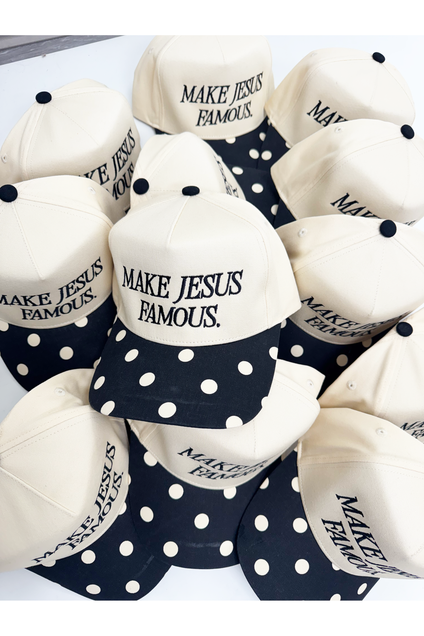 Make Jesus Famous Polka Dot Hat
