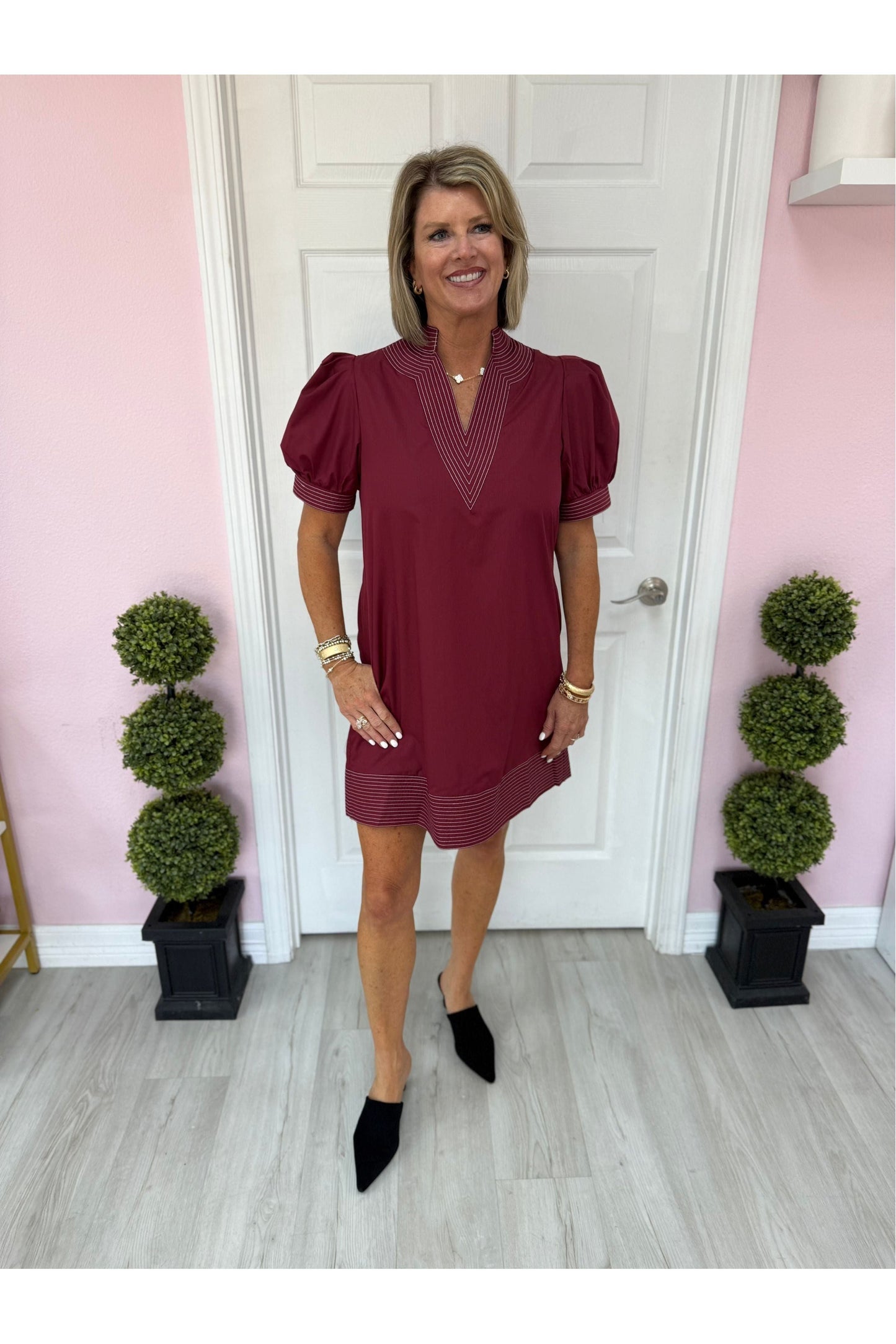Green Envy  Stitch Mini Dress