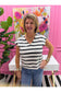 Mel Drop Shoulder Stripe Sequin Top