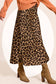 Satin Long Panel Leopard Skirt