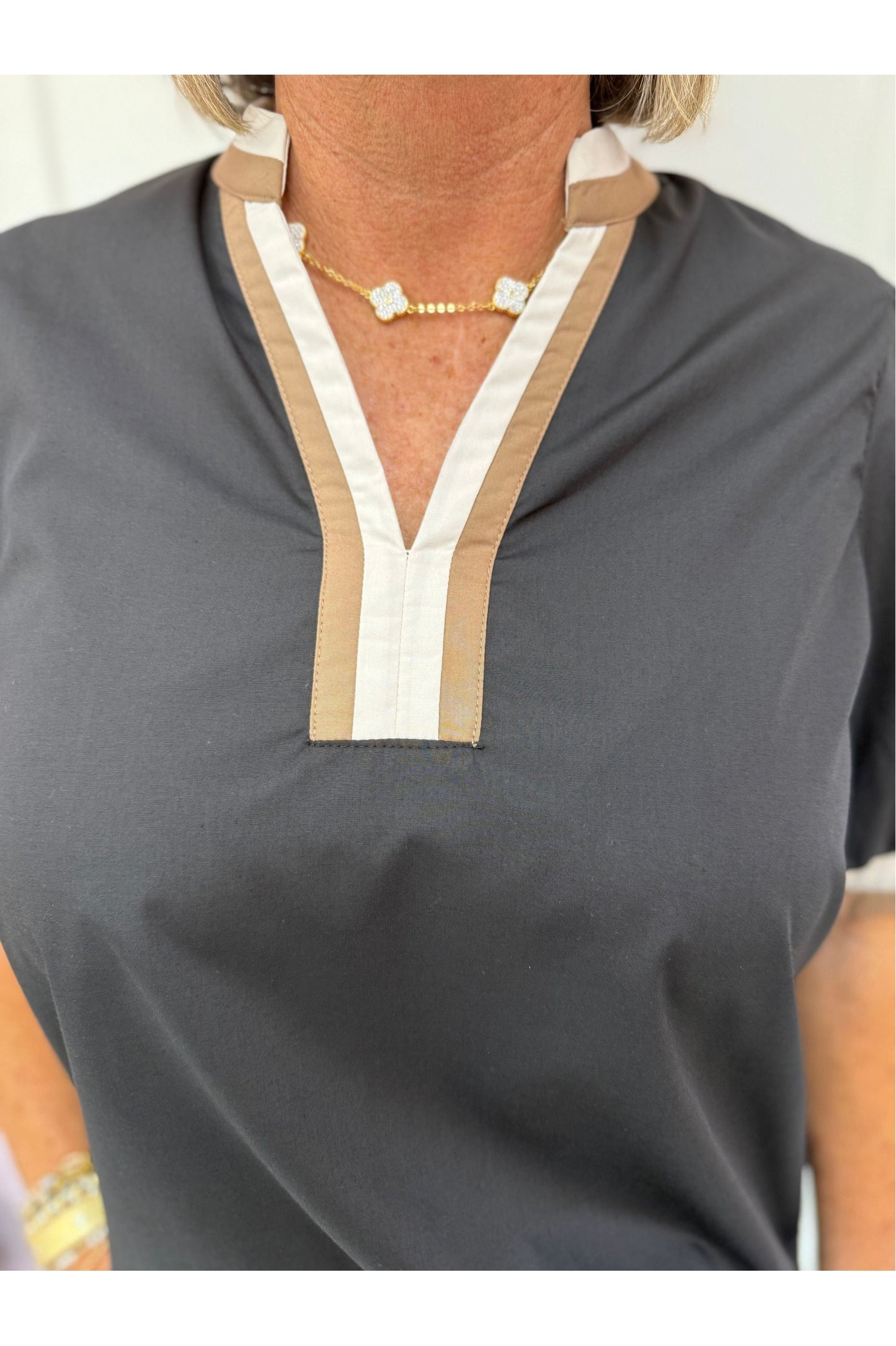 Black Bubble Sleeve Blouse