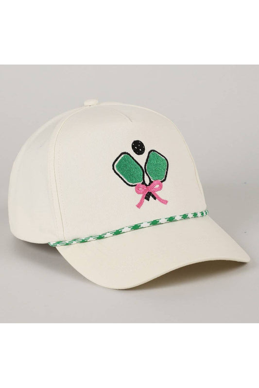 Pickleball Pad Ball Ribbon Embroidery Trucker Hat