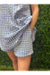 Gingham Sleeveless Babydoll Romper