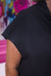 Draped Mock Neck Oversized Blouse