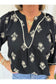 Embroidered Balloon Sleeve Blouse