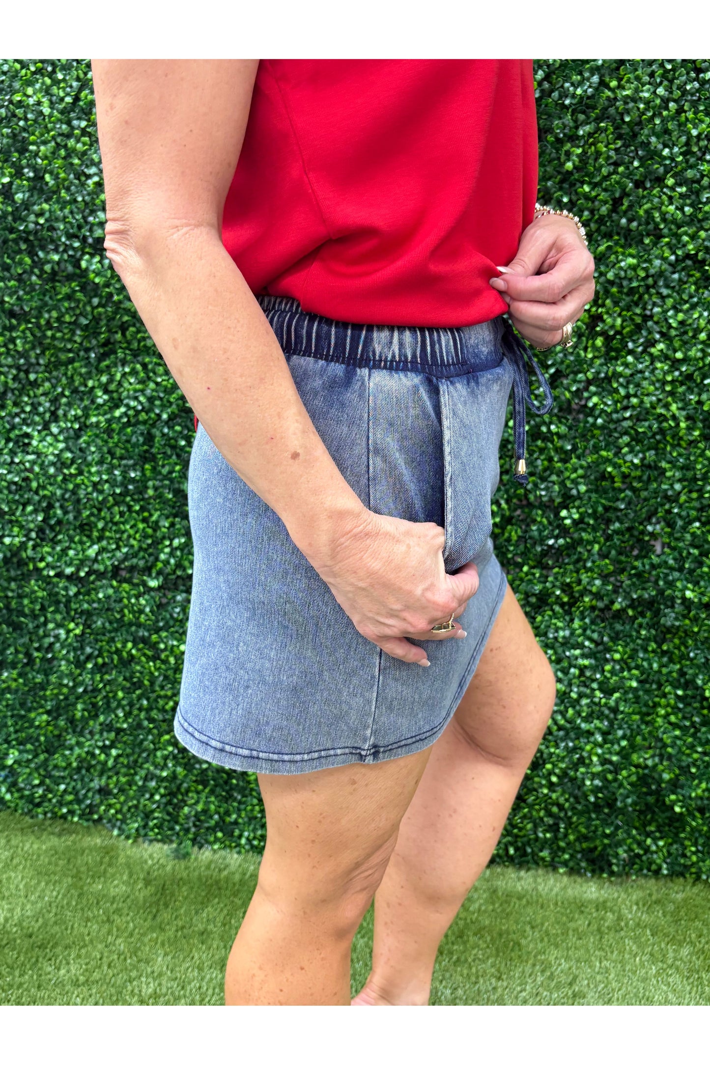 Refined Denim Stretch Skort