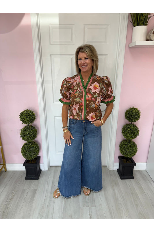 Gina Brown Floral Blouse