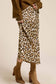 Satin Long Panel Leopard Skirt