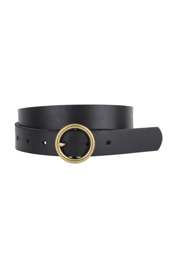 Brass Toned Circle Buckle Belt