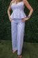 Cheryl Striped Stretch Fabric Pocket Pants