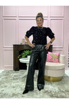 Faux Leather Flare Pants