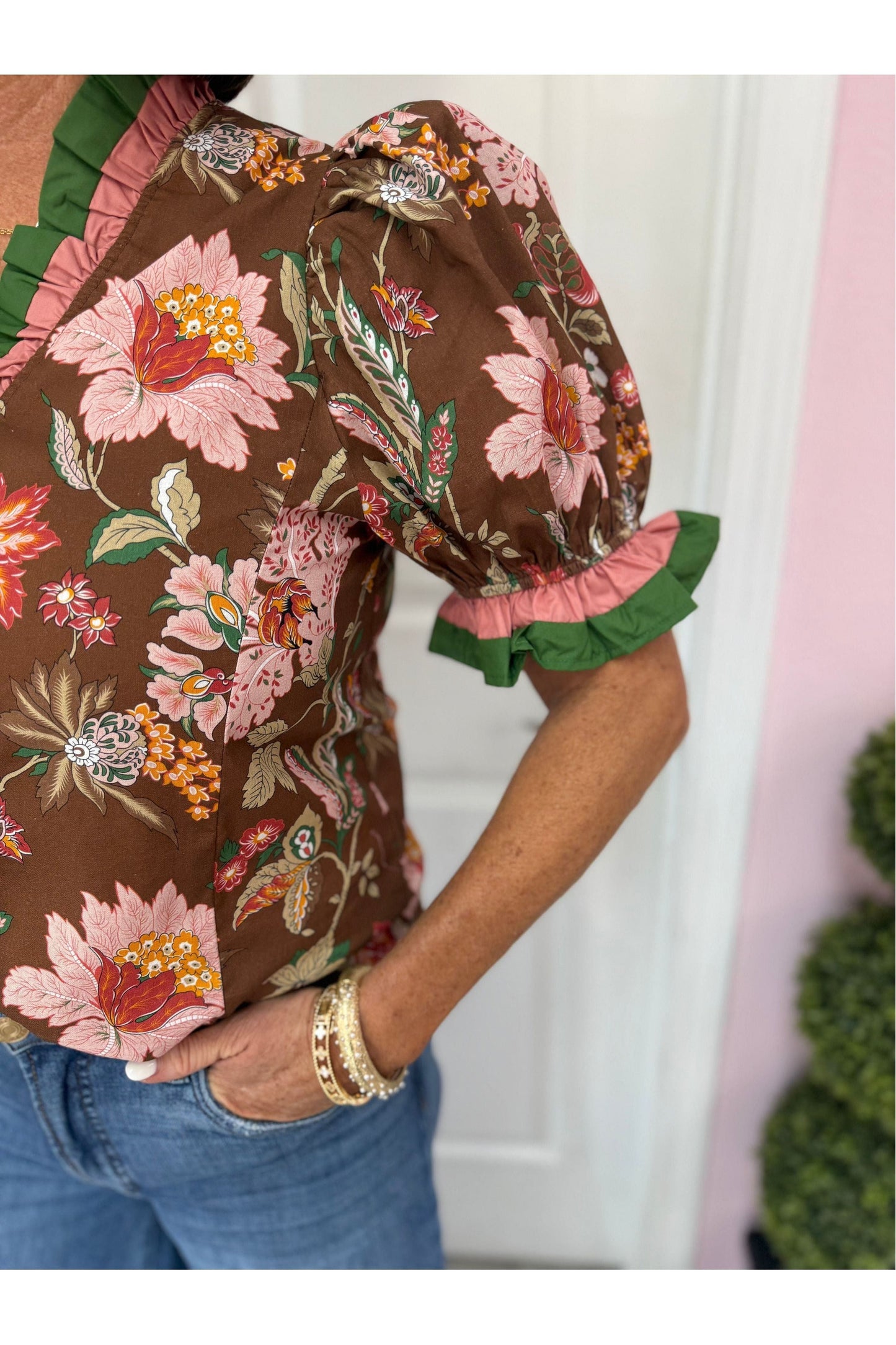 Gina Brown Floral Blouse