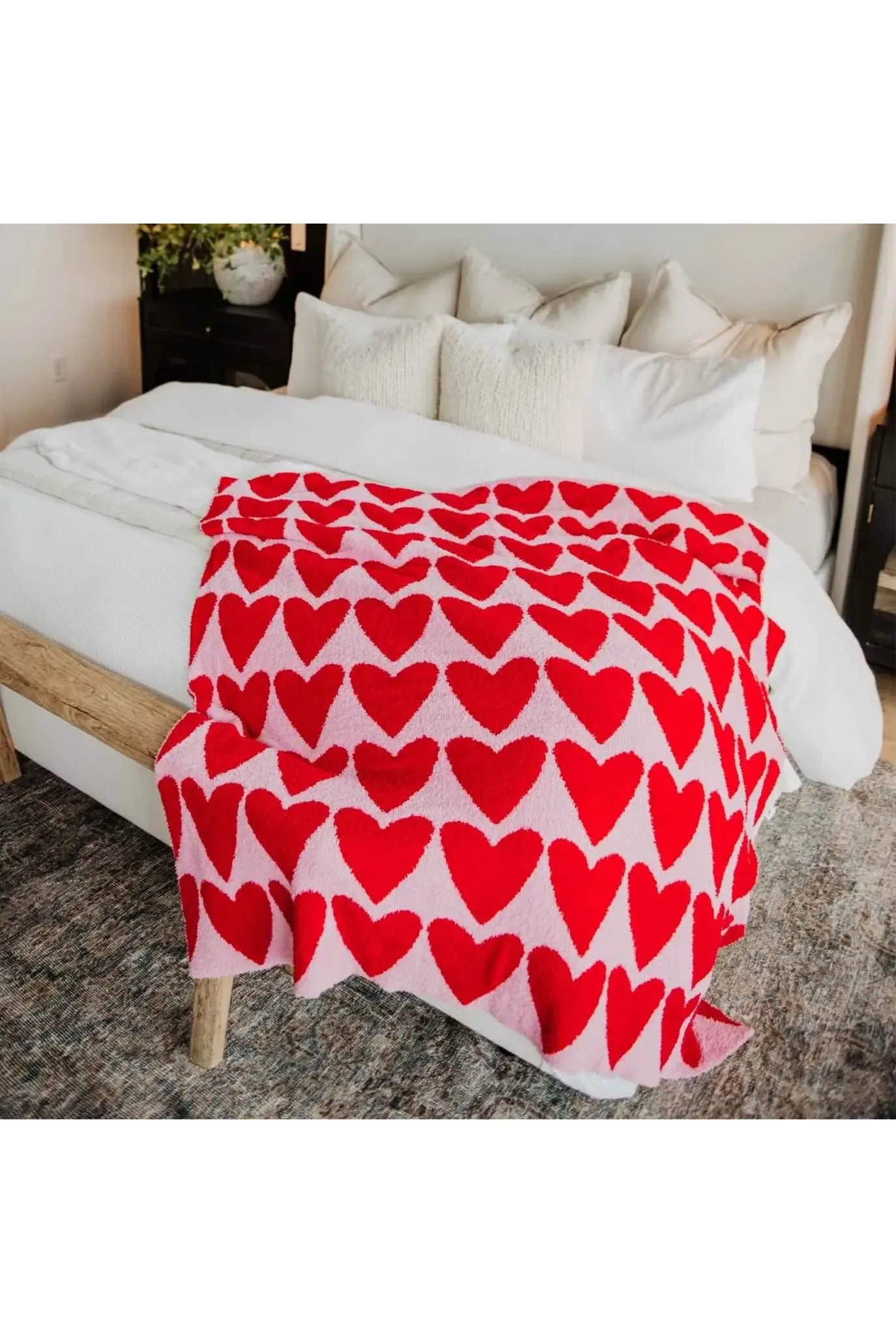 Red Hearts Valentine's Oversized Throw Blanket