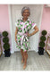 Botanical Print Belted Dress