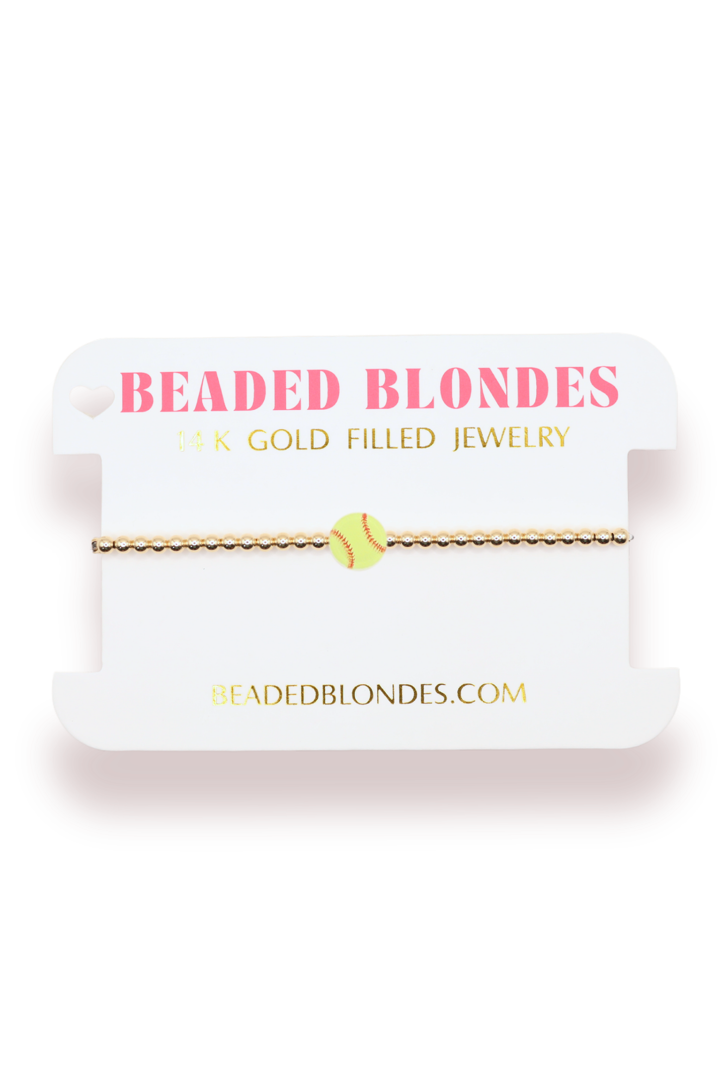 BB Softball Bracelet on Gold
