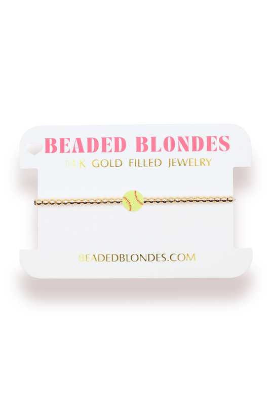 BB Softball Bracelet on Gold