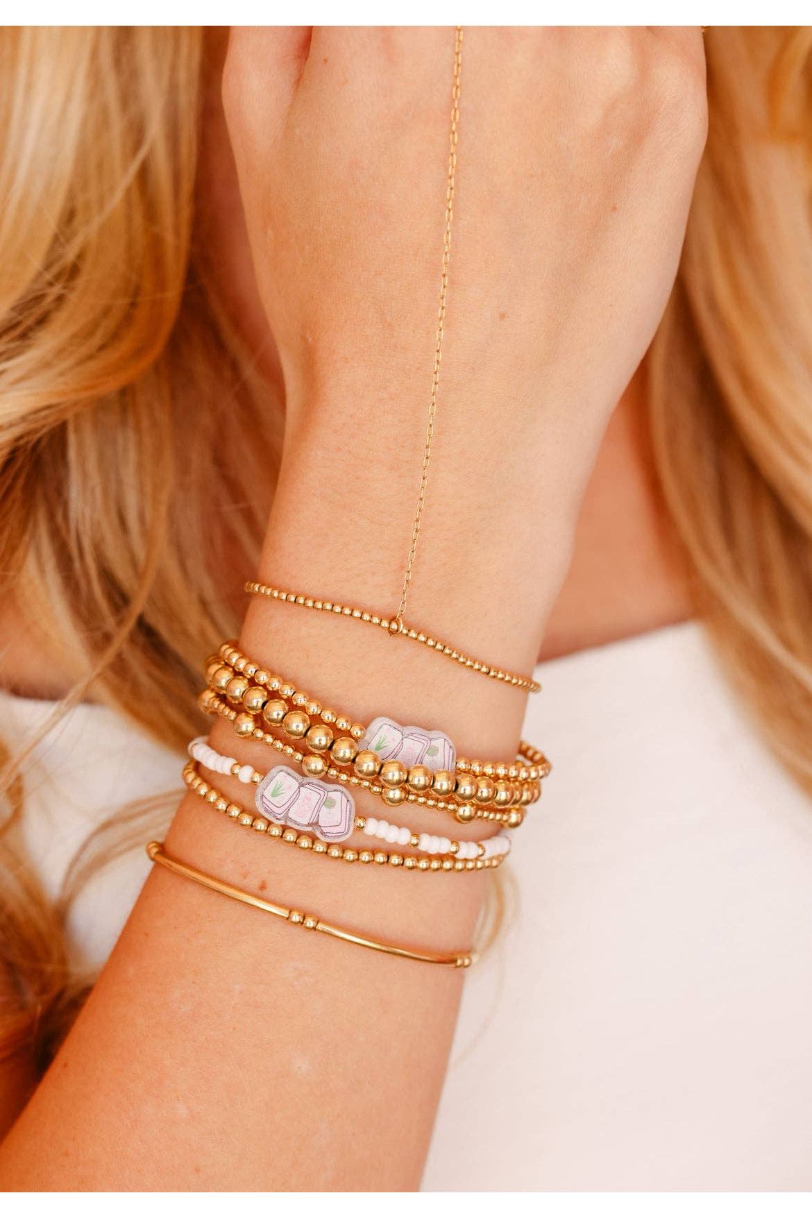 BB Mahjong Tile Bracelet on Gold