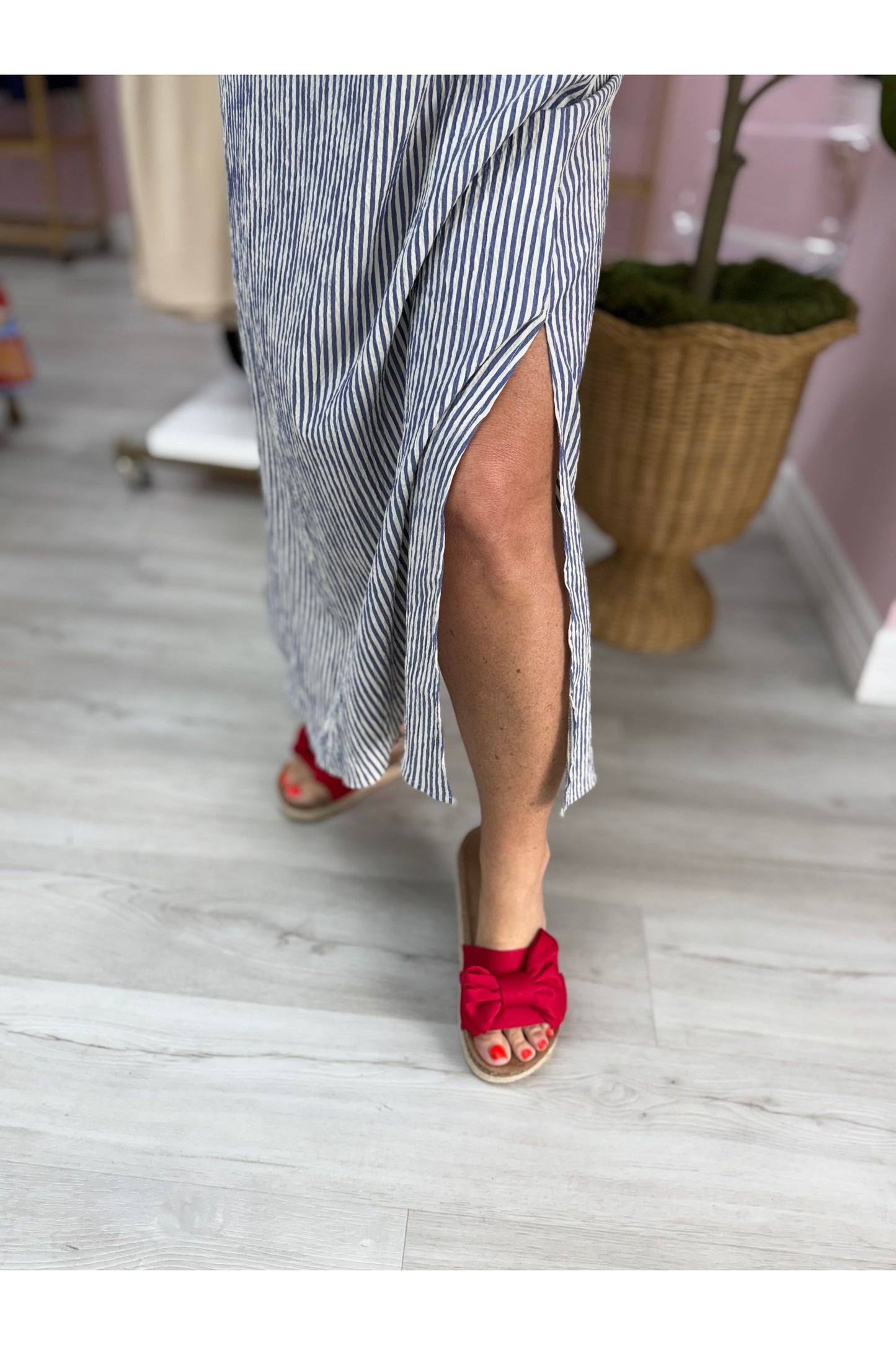 Sleeveless Striped Maxi Dress