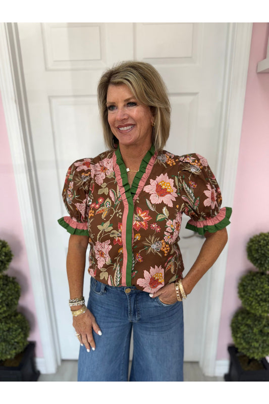 Gina Brown Floral Blouse