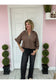 Solid Textured Blouse with Leopard Trim