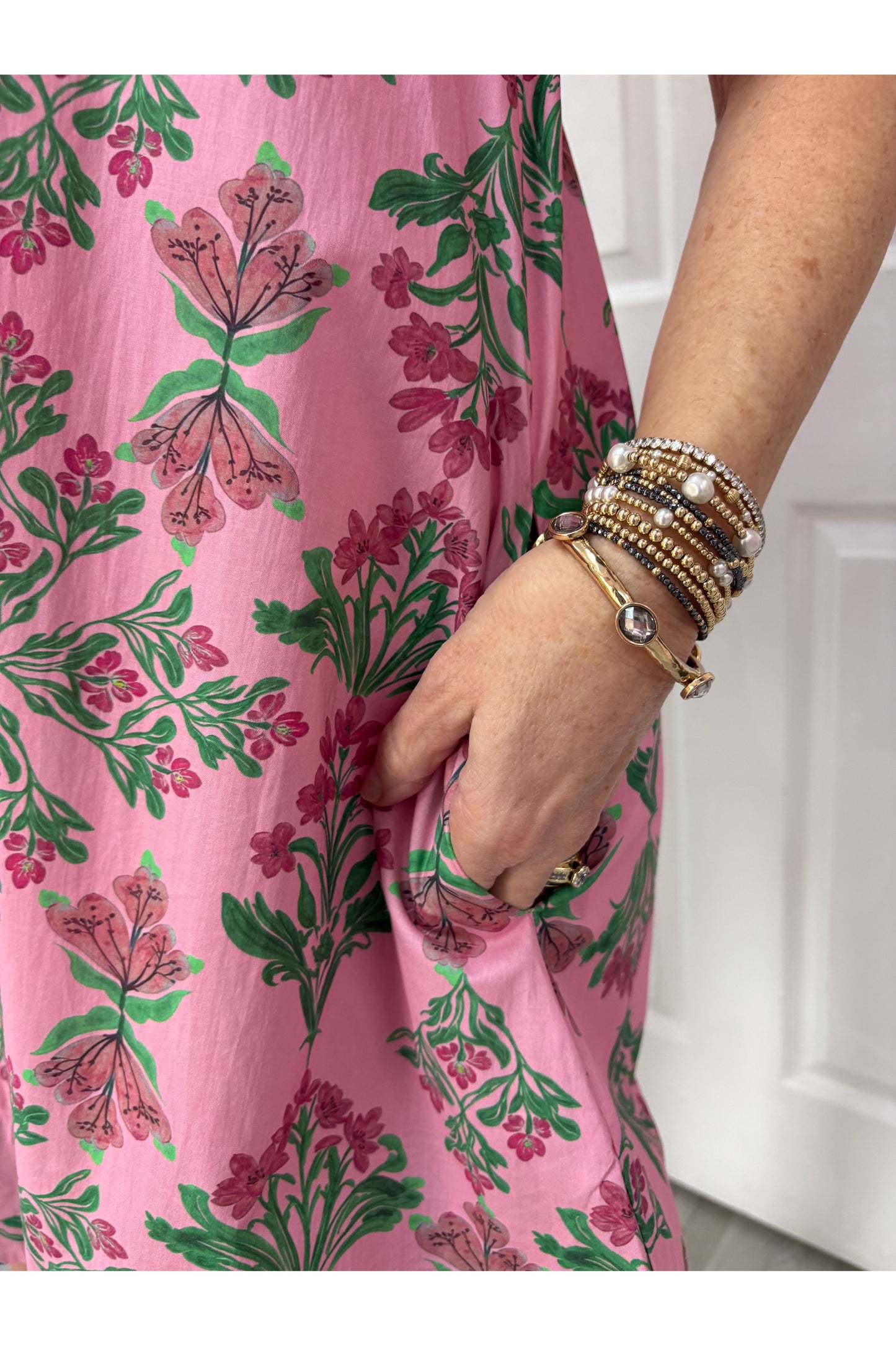 Lauren Floral Pattern Short Sleeve Dress