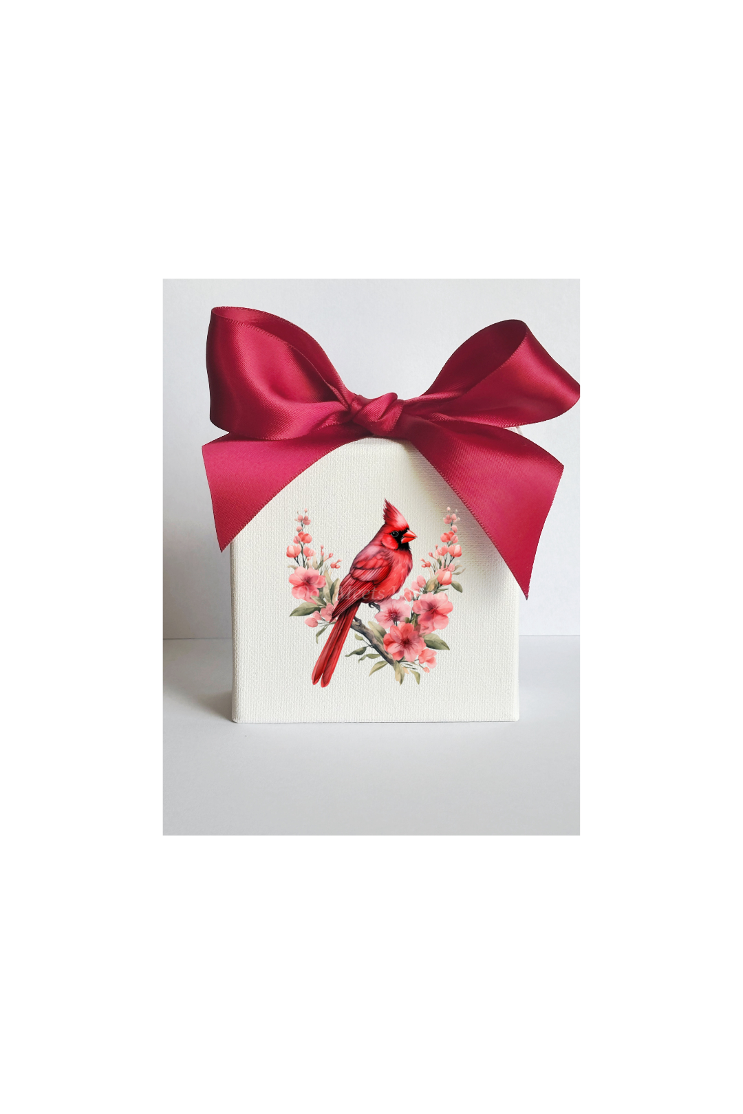 Red Cardinal Floral Canvas Art