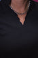 Black Scalloped Edge 3/4 Sleeve Top