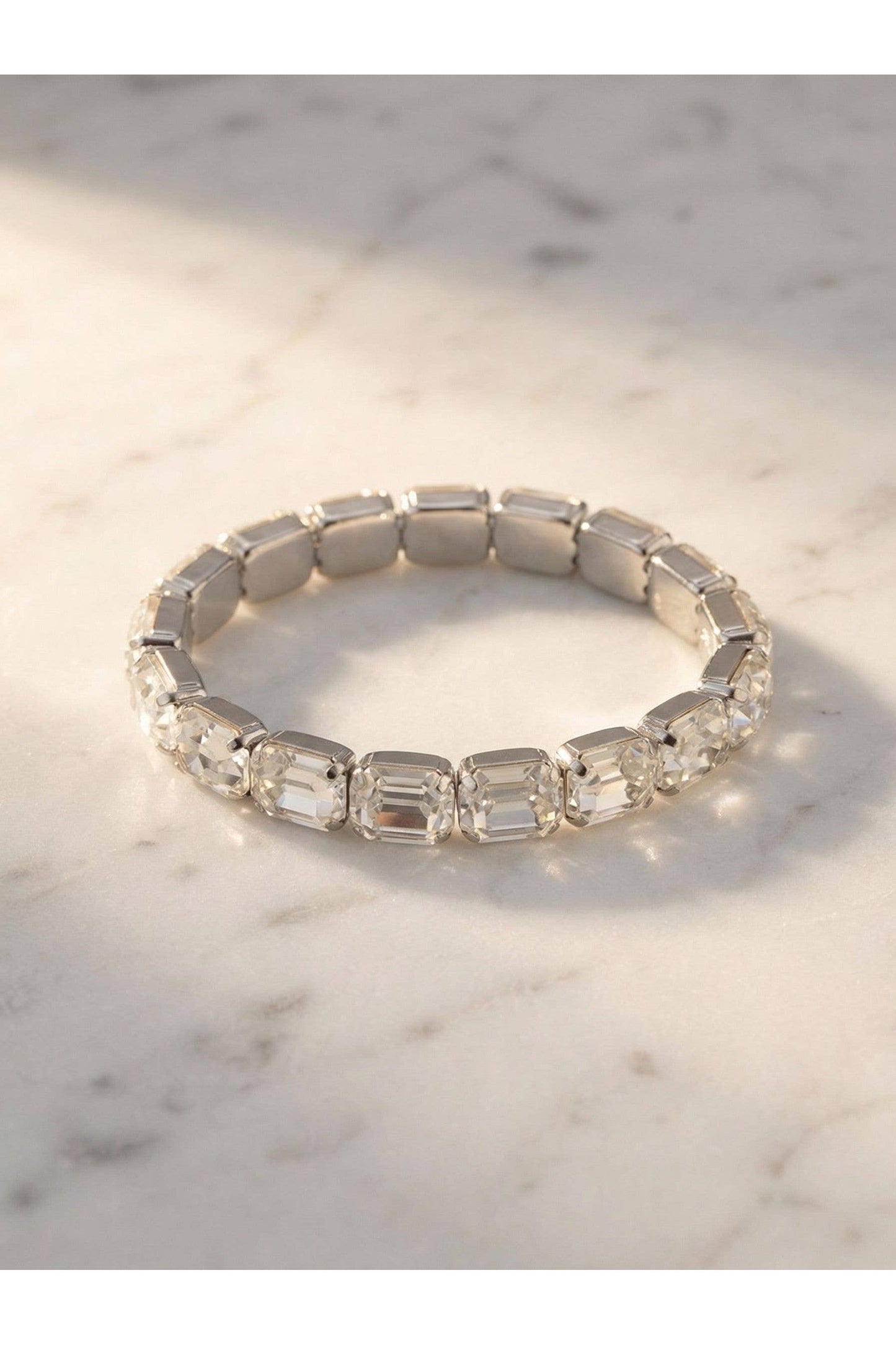 7 Inch Easton Emerald Cut Stretch Bracelet