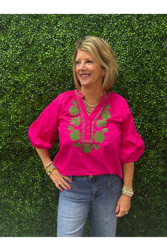 Macie Embroidered Top