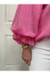 Pinstripe Bubble Sleeve Blouse