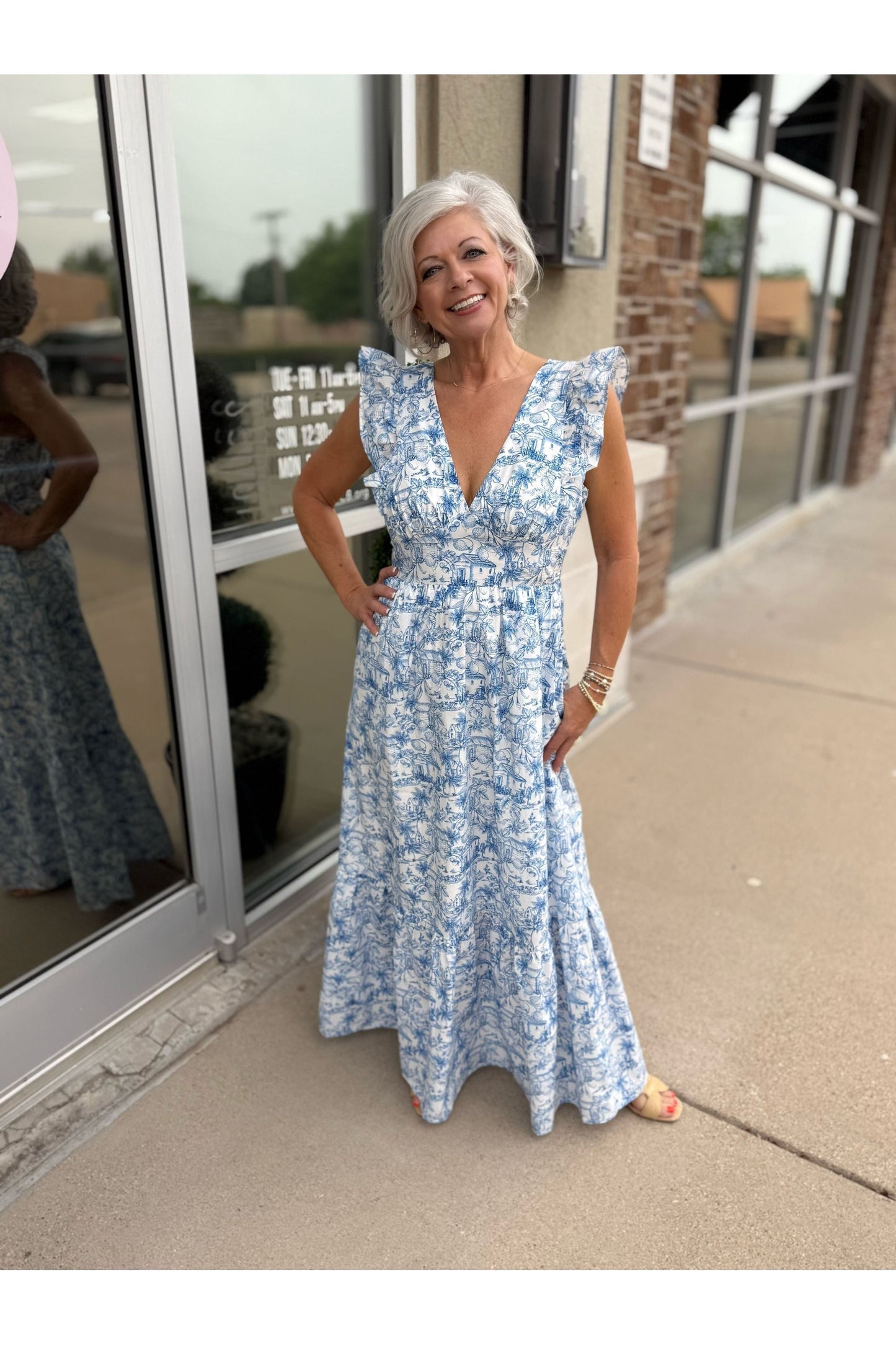 French Blue Tie Back Maxi