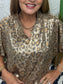 Gabby Metallic Vneck Blouse