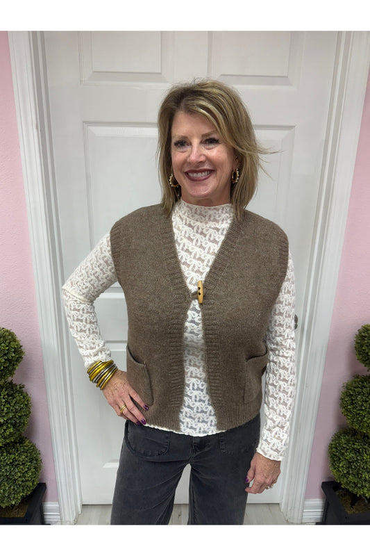 Brushed Bow Lace Long Sleeve