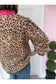 Leopard LS Blouse w/Wavy Trim