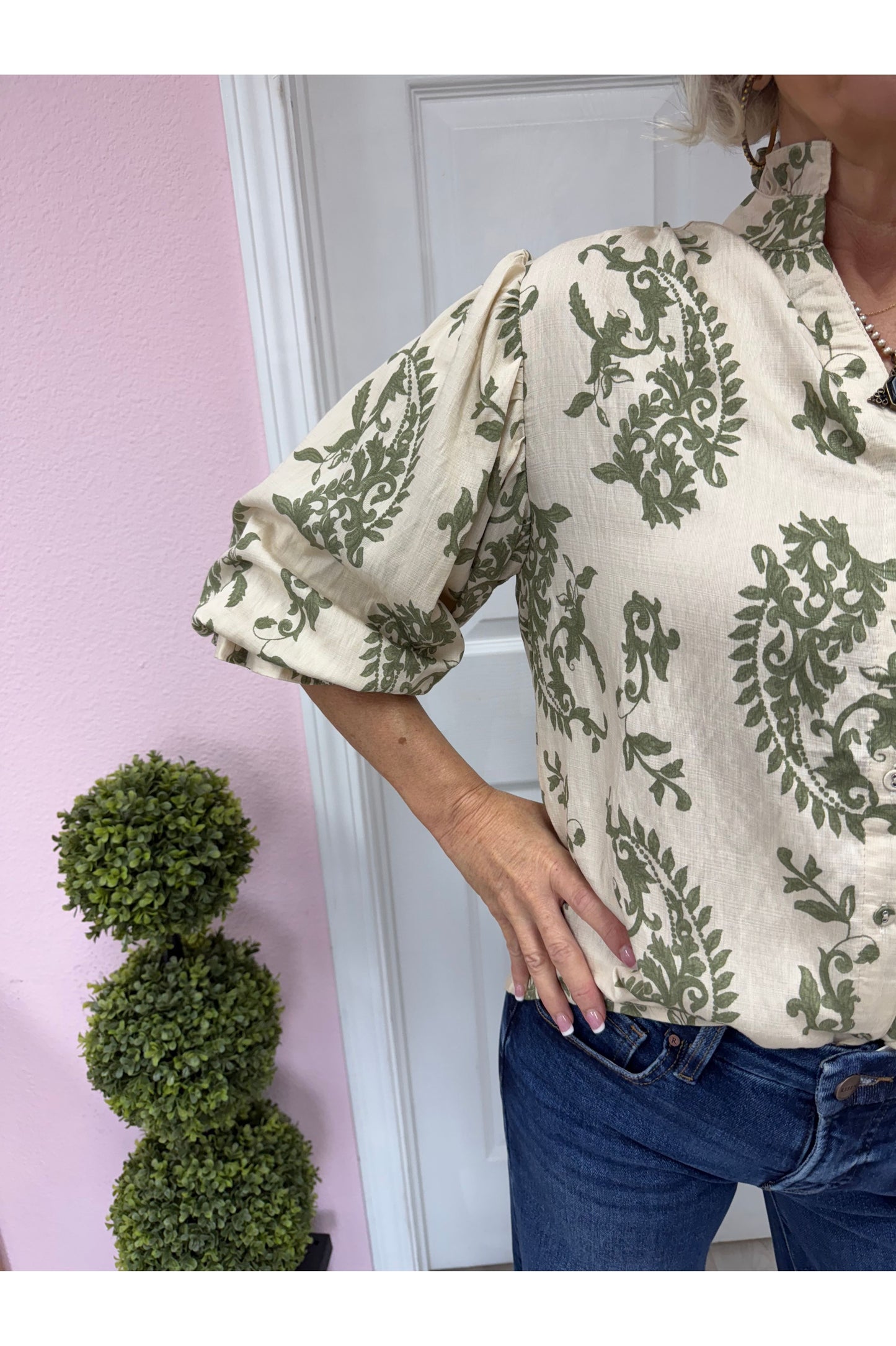 Sorrento Antique Blouse- Blue arriving approx 10/16