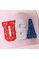 USA Letter Patch Striped Trucker Hat
