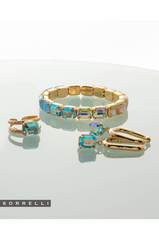 7 Inch Easton Emerald Cut Stretch Bracelet -Pastels