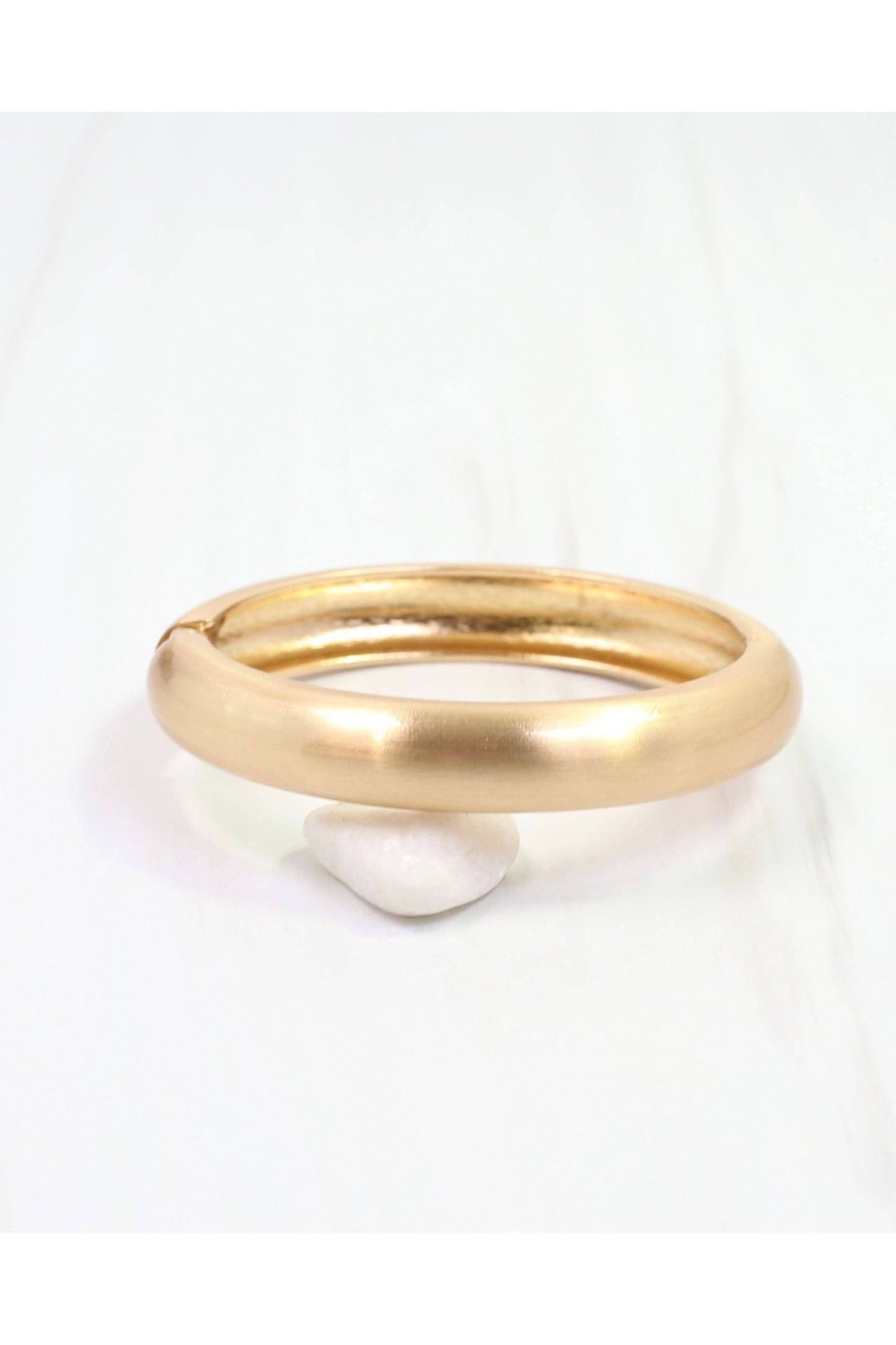 Harlow Hinged Bangle Bracelet Worn Gold