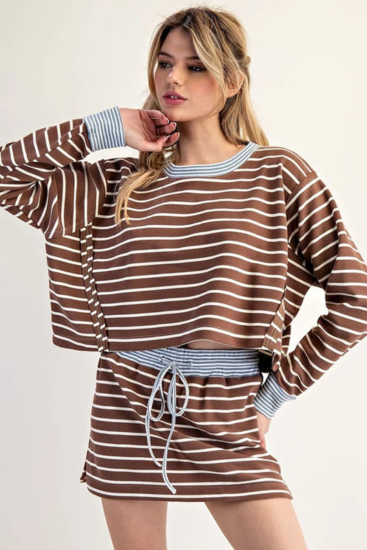 Abigail Striped Cropped Set