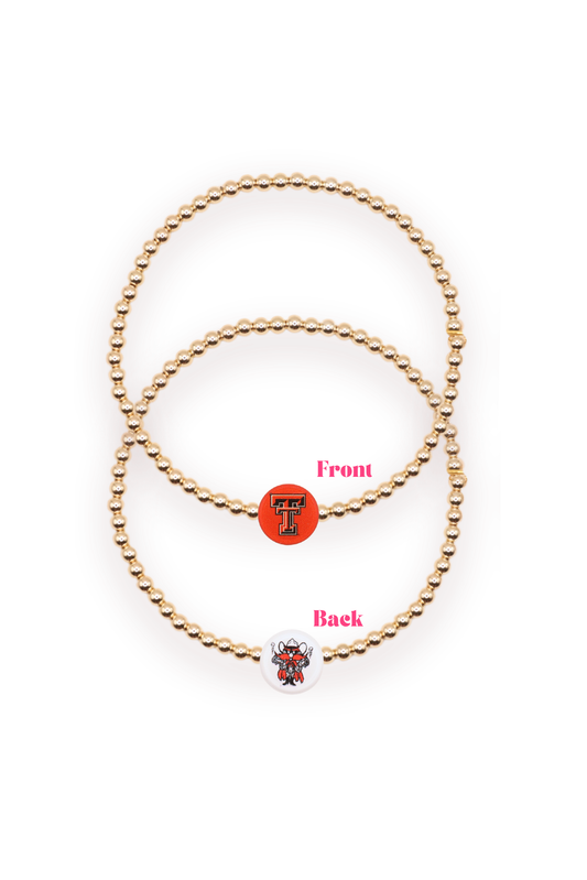 BB Texas Tech Logo Flip Bracelet on Gold