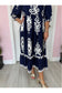 Grier Navy Bold Print Midi Dress